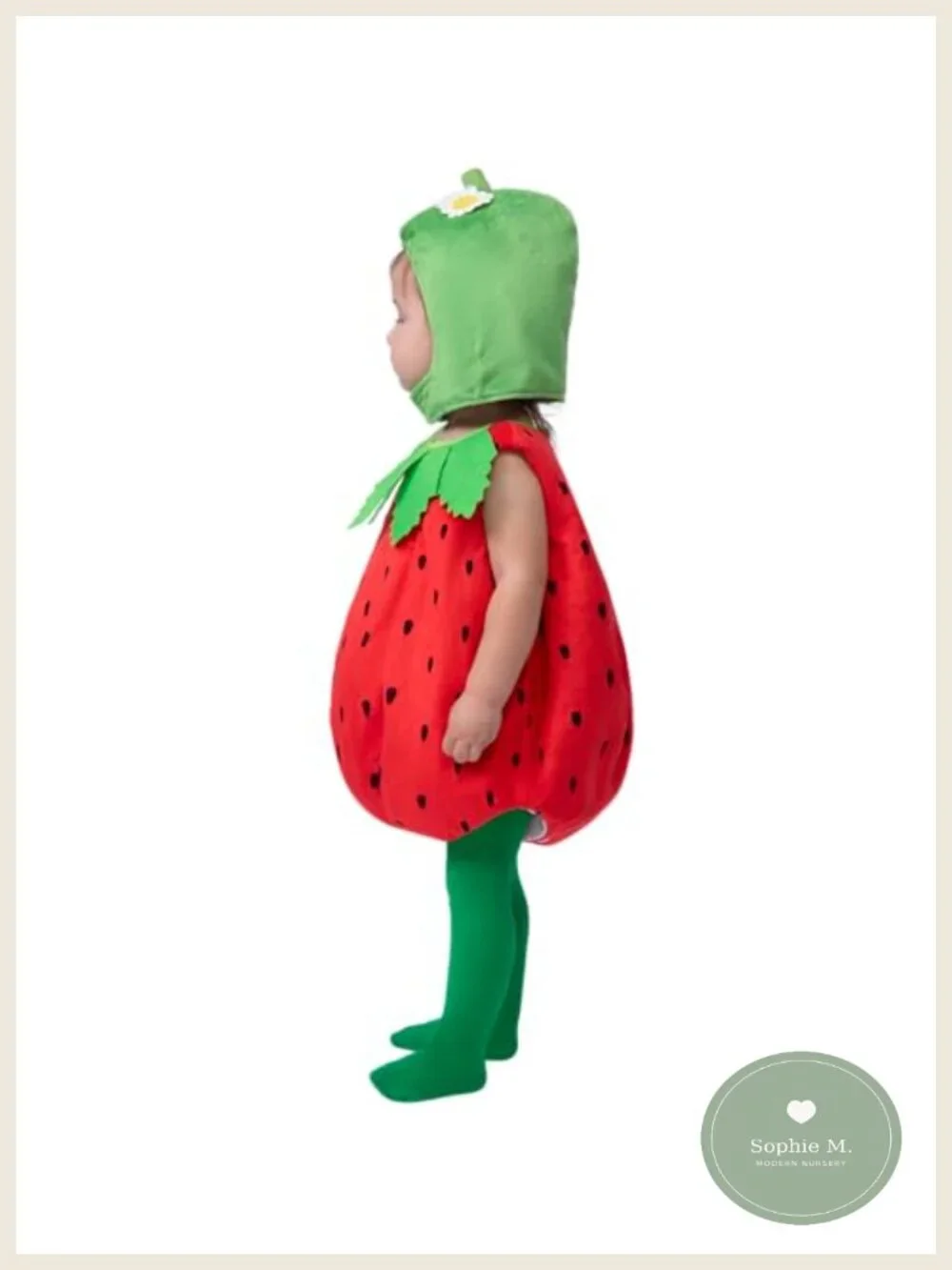 Baby Strawberry Costume Toddler Fruit Halloween Dress Up Hooded Costume